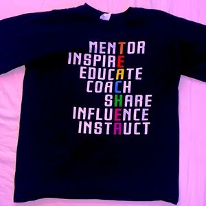 Cute Black Teacher Tee in Size Adult Large